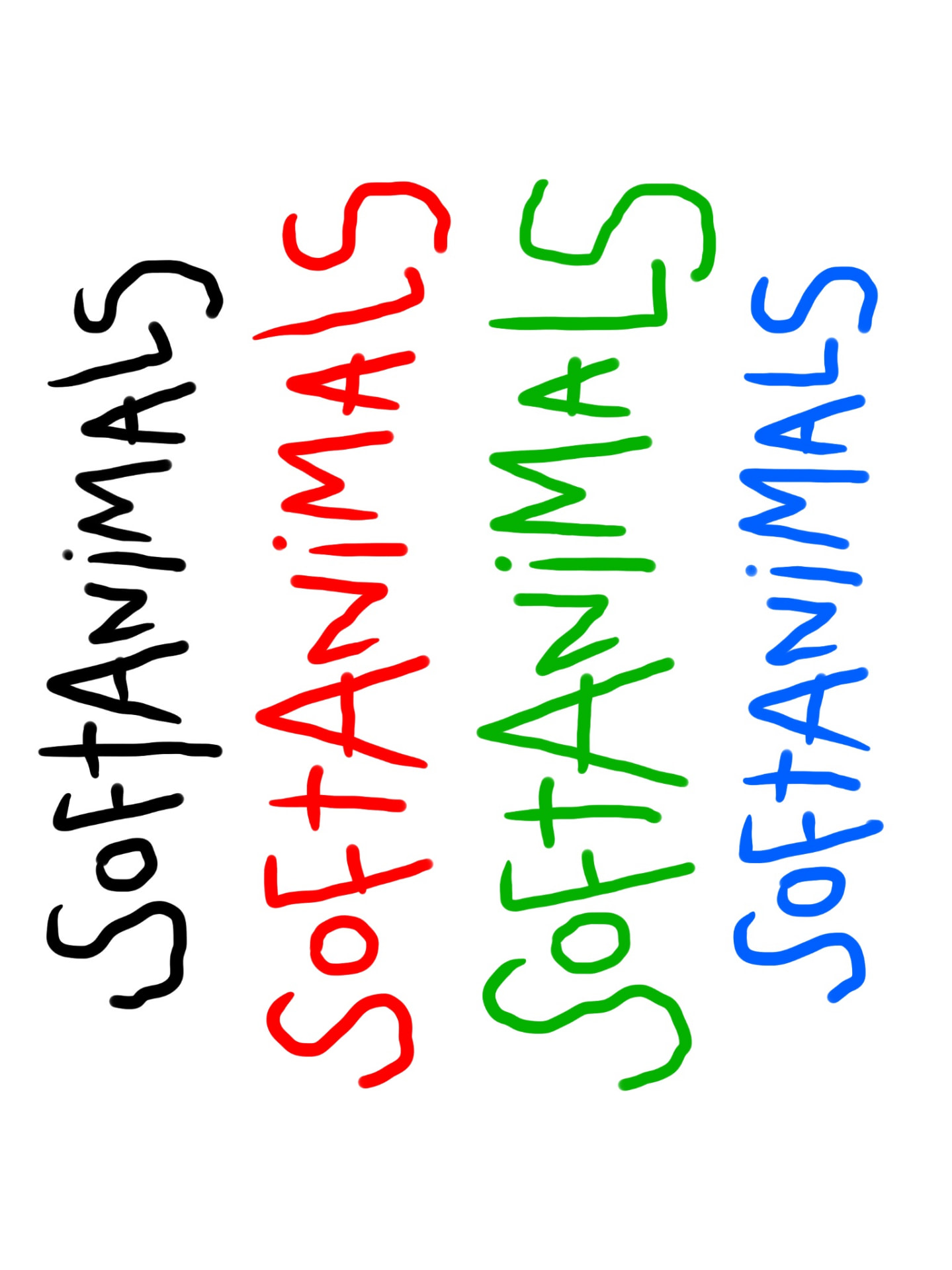 Multicolor vertical wordmarks used as demo cover artwork
