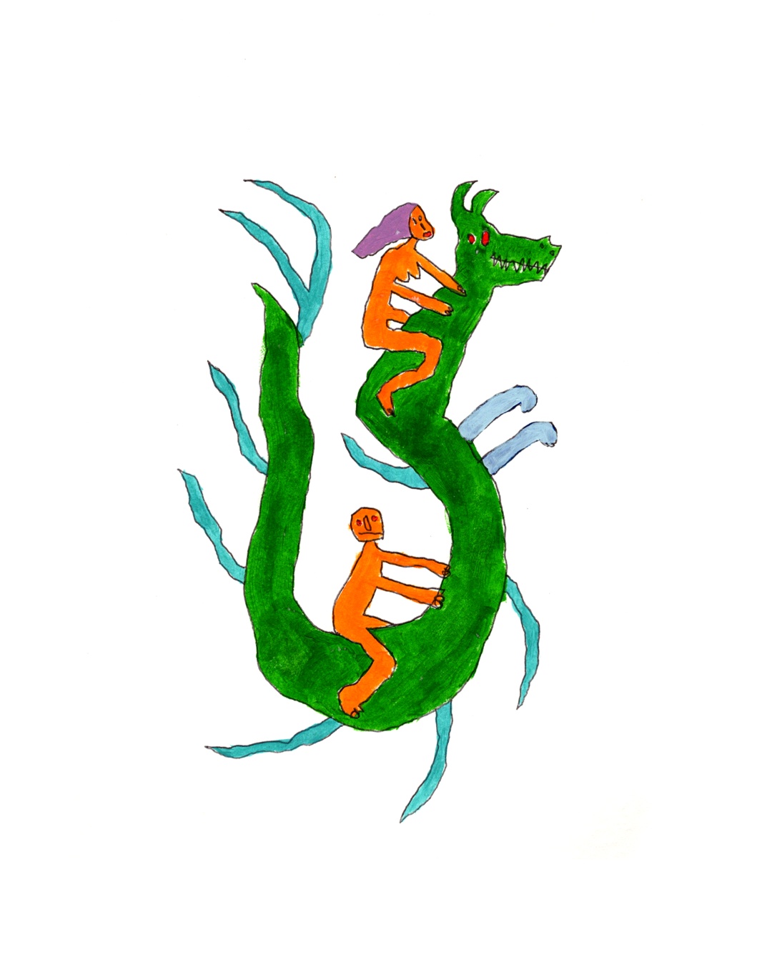 Green organic creature artwork by Federico Daiup
